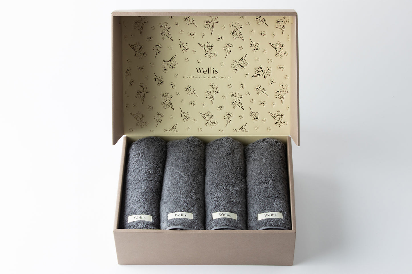 Wellis Sustainable cotton Face towel 4-pieces Gift