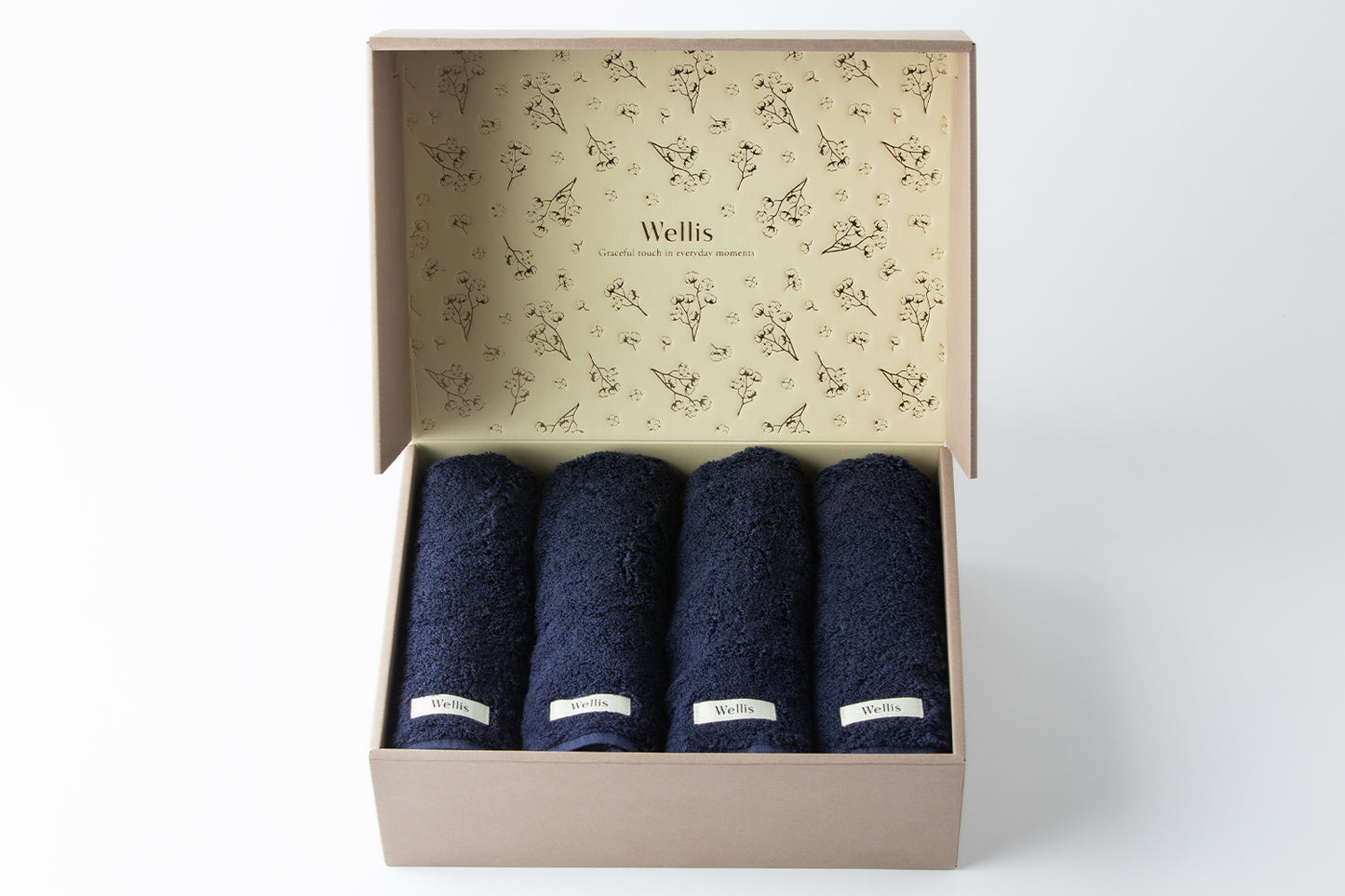 Wellis Sustainable cotton Face towel 4-pieces Gift