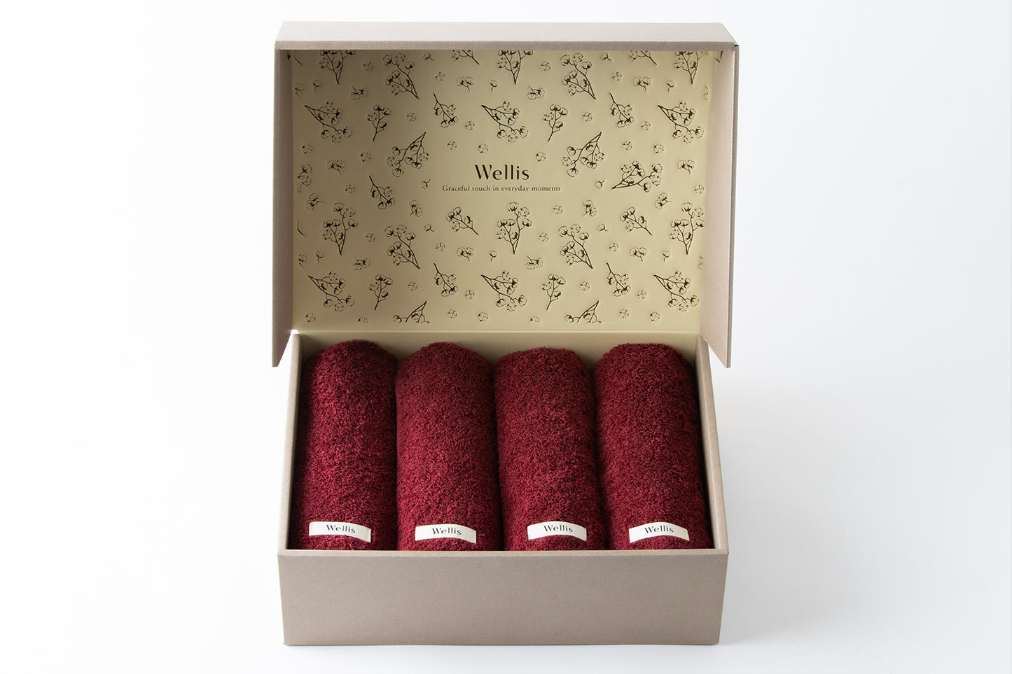 Wellis Sustainable cotton Face towel 4-pieces Gift