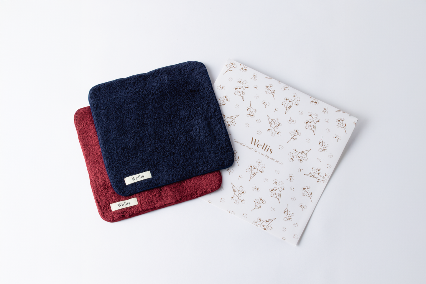【NewYear SALE】Wellis Sustainable cotton Towel handkerchief 2-pieces Gift