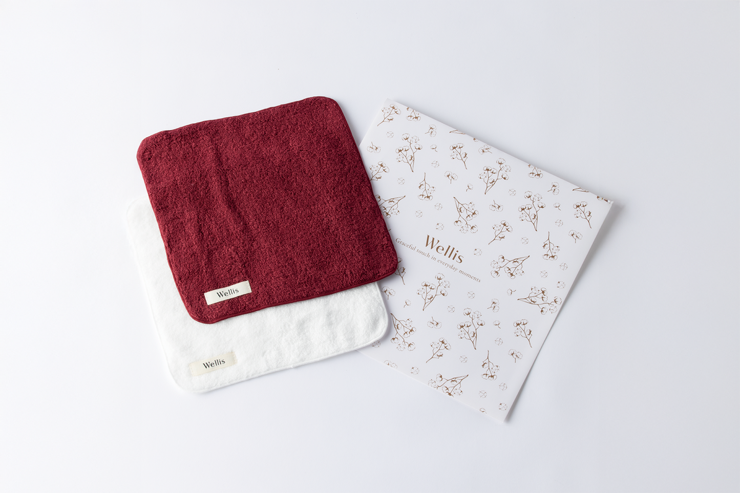 【NewYear SALE】Wellis Sustainable cotton Towel handkerchief 2-pieces Gift