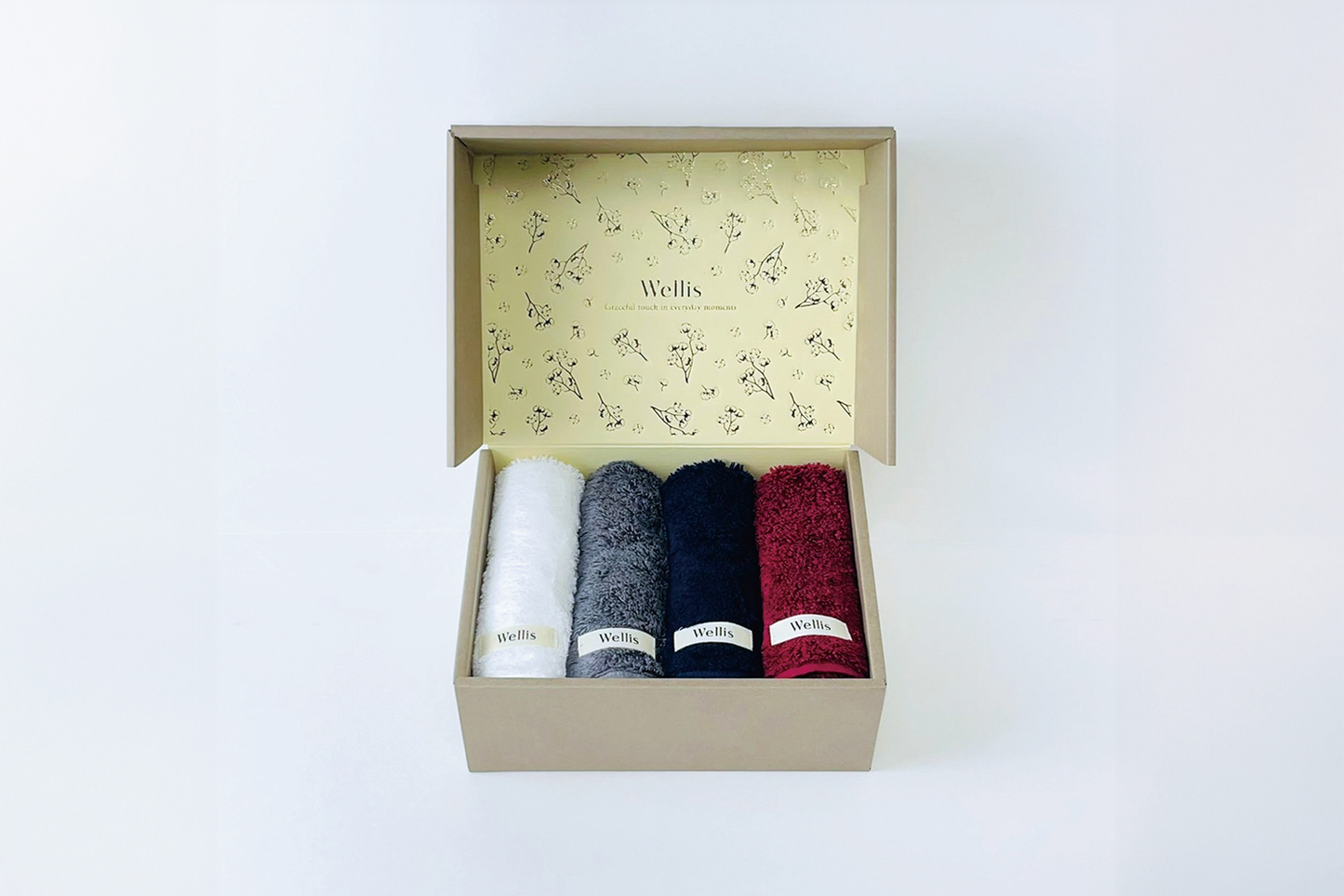 【NewYear SALE】Wellis Sustainable cotton Wash towel 4-pieces Gift