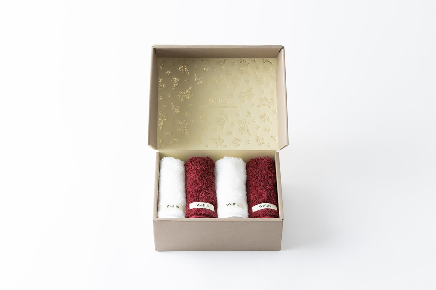 【NewYear SALE】Wellis Sustainable cotton Wash towel 4-pieces Gift