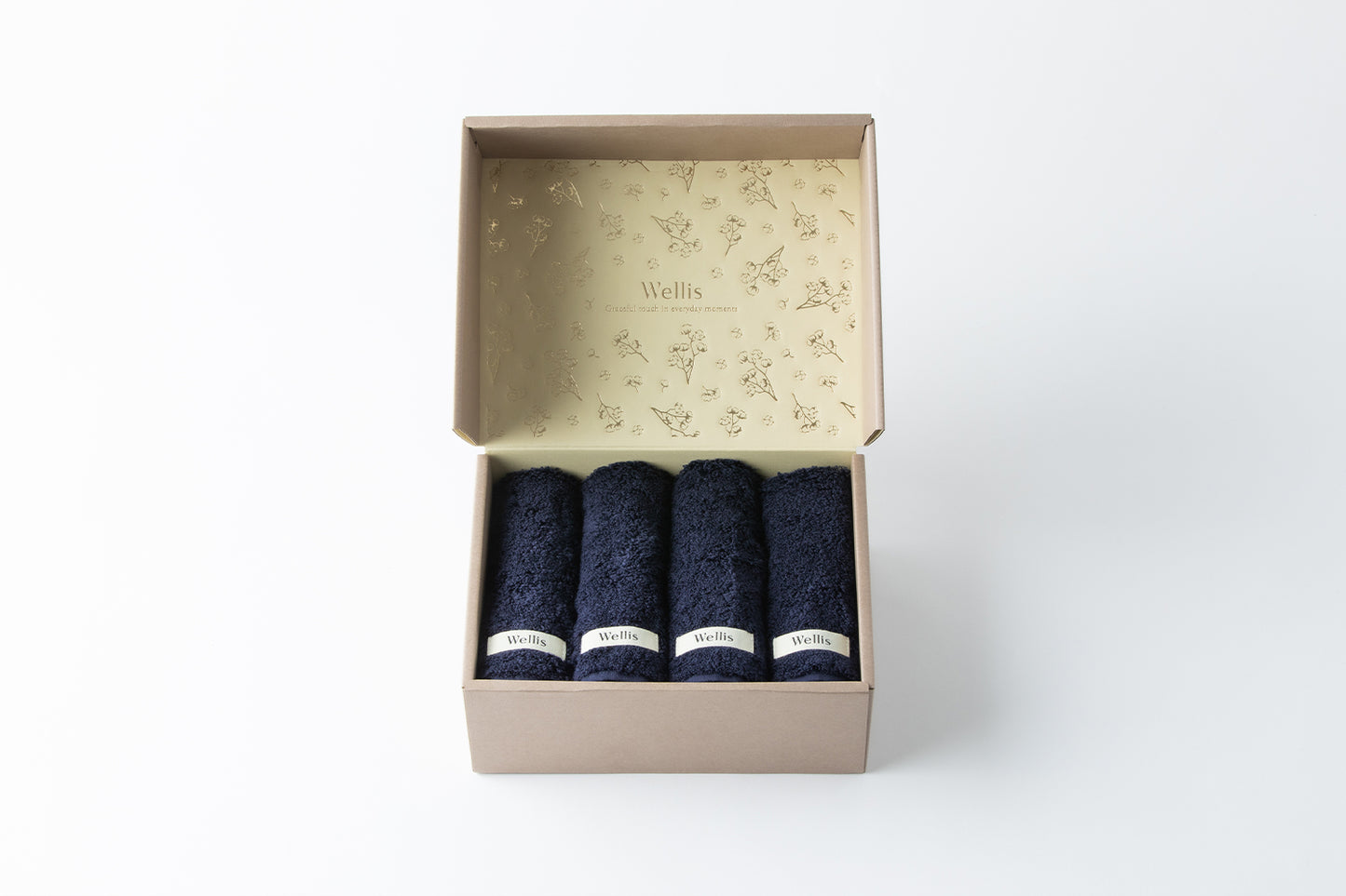 【NewYear SALE】Wellis Sustainable cotton Wash towel 4-pieces Gift
