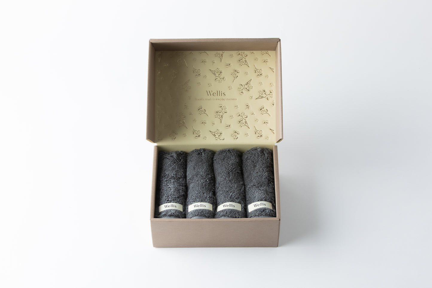 【NewYear SALE】Wellis Sustainable cotton Wash towel 4-pieces Gift