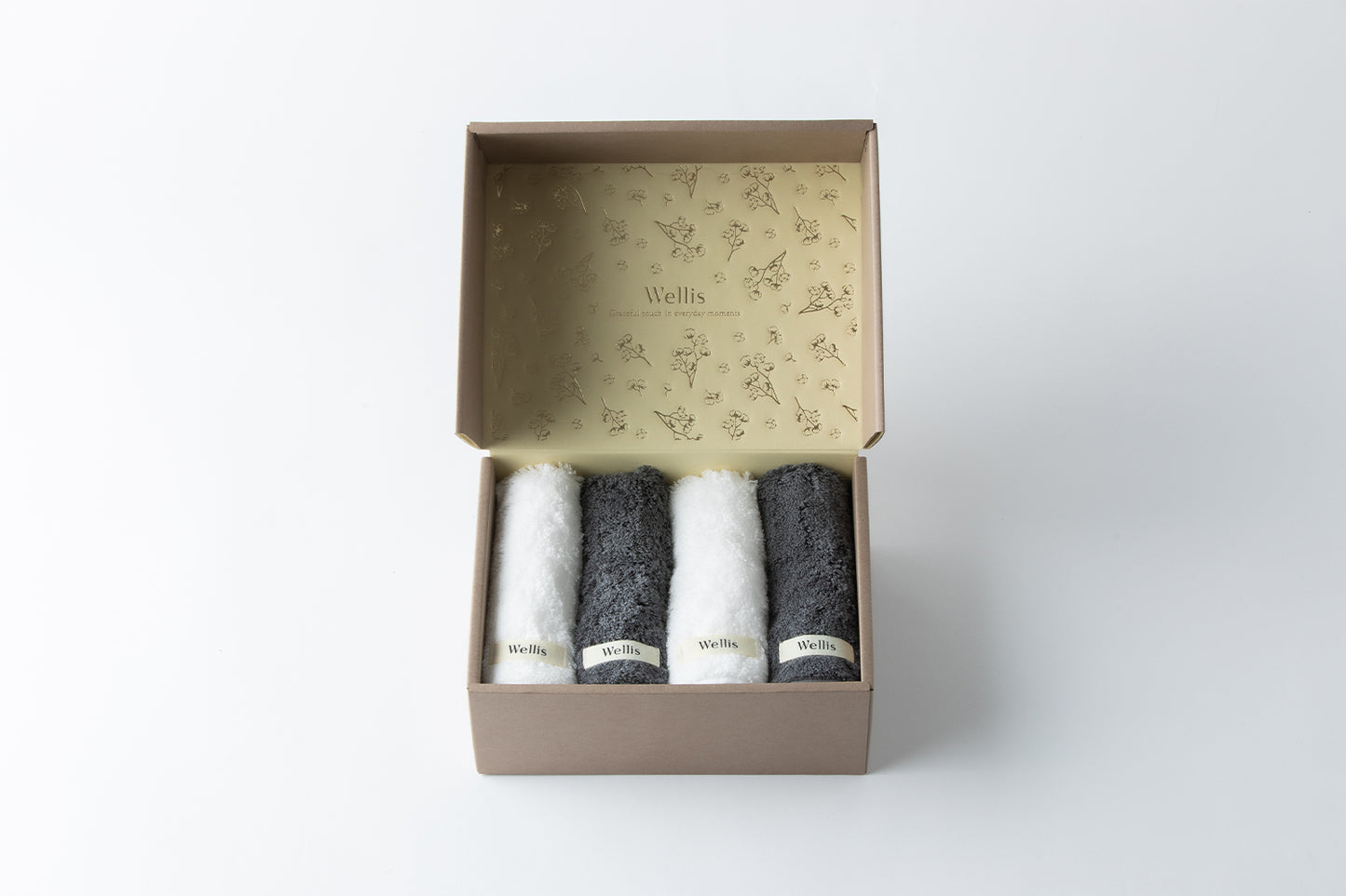 【NewYear SALE】Wellis Sustainable cotton Wash towel 4-pieces Gift