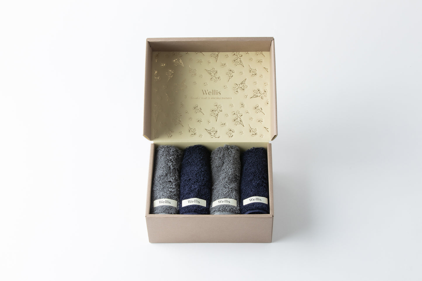 【NewYear SALE】Wellis Sustainable cotton Wash towel 4-pieces Gift