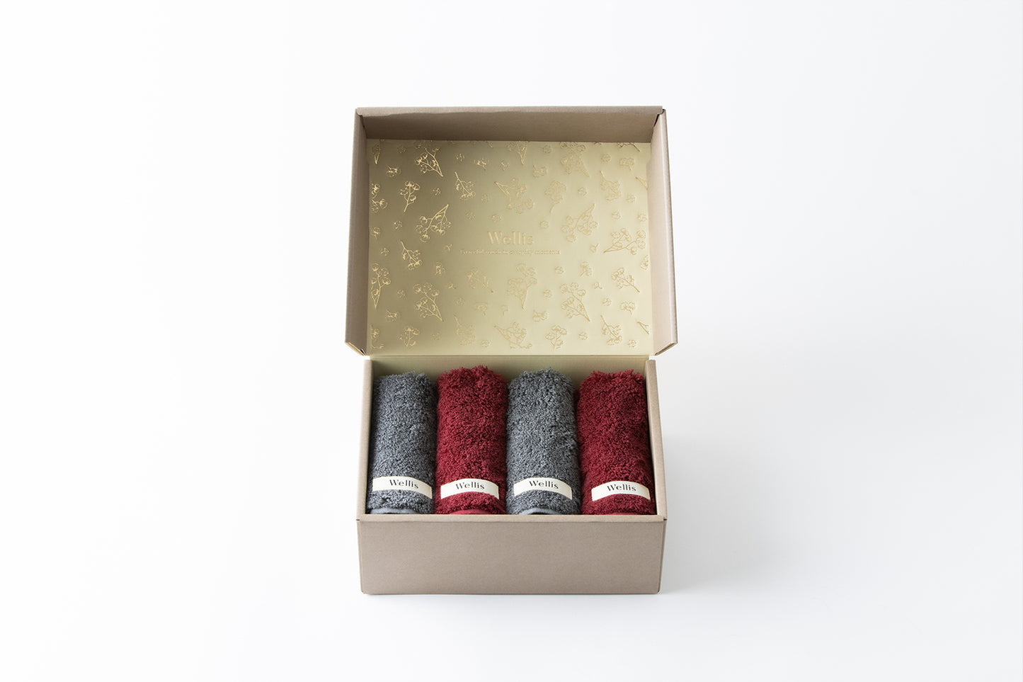 【NewYear SALE】Wellis Sustainable cotton Wash towel 4-pieces Gift